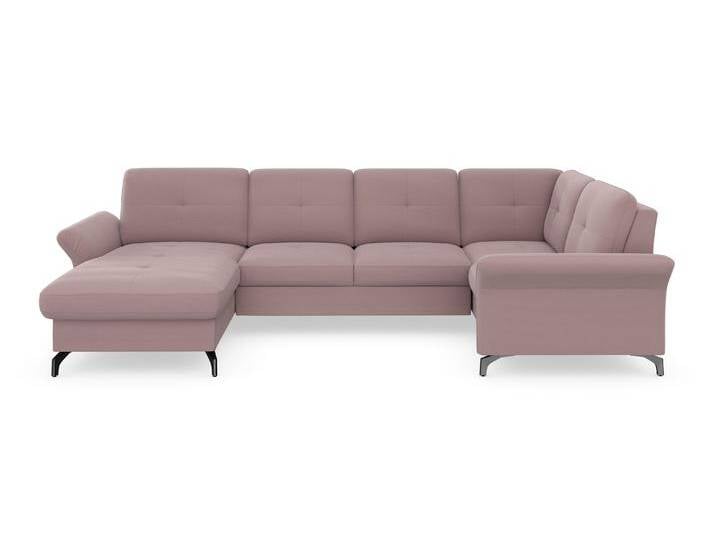 Wohnlandschaft PLACES OF STYLE Calando U-Form , lila (flieder), B:326cm H:91cm T:188cm, 90% Polyester 10% Polyamid, Sofas, wahlweise mit Bettfunktion, Bettkasten und Armteilfunktion von BAUR
