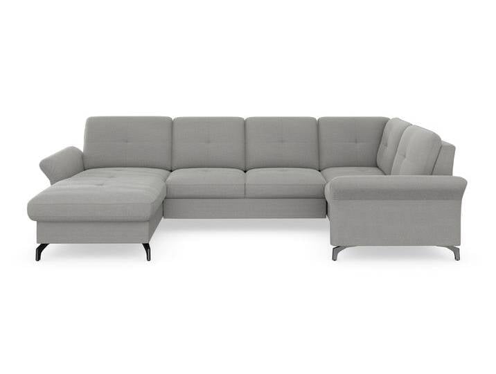 Wohnlandschaft PLACES OF STYLE Calando U-Form , silber, B:326cm H:91cm T:188cm, 90% Polyester 10% Polyamid, Sofas, wahlweise mit Bettfunktion, Bettkasten und Armteilfunktion Wohnlandschaft PLACES OF STYLE Calando U-Form , silber, B:326cm H:91cm T:188cm, 90% Polyester 10% Polyamid, Sofas, wahlweise mit Bettfunktion, Bettkasten und Armteilfunktion von BAUR