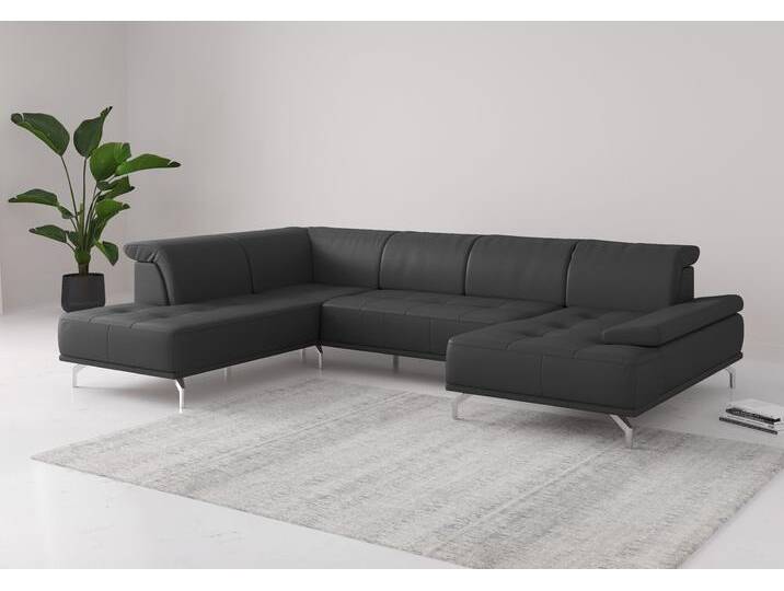 Wohnlandschaft PLACES OF STYLE Caluna , schwarz, B:334cm H:81cm T:235cm, Sofas, Inkl.Sitztiefenverstellung, wahlweise mit Kopf- und Armteilverstellung Wohnlandschaft PLACES OF STYLE Caluna , schwarz, B:334cm H:81cm T:235cm, Sofas, Inkl.Sitztiefenverstellung, wahlweise mit Kopf- und Armteilverstellung von BAUR