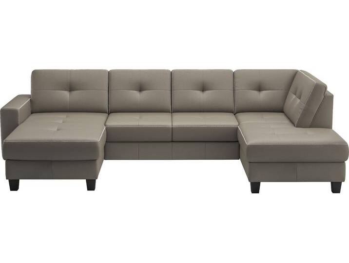 Wohnlandschaft PLACES OF STYLE Varese , grau (delphine), B:304cm H:91cm T:170cm, Sofas, wahlweise mit Bettfunktion und Bettkasten von BAUR
