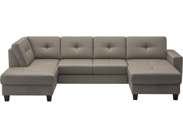 Wohnlandschaft PLACES OF STYLE Varese , grau (delphine), B:304cm H:91cm T:170cm, Sofas, wahlweise mit Bettfunktion und Bettkasten von BAUR