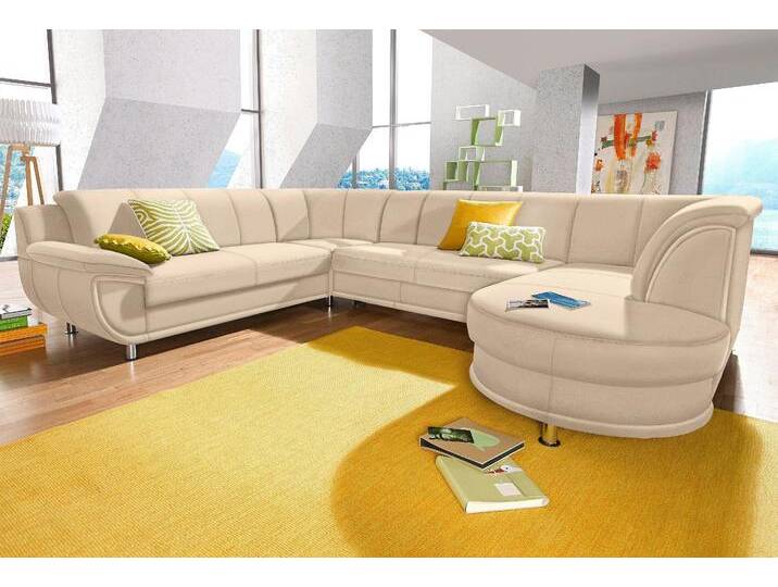 Wohnlandschaft TRENDMANUFAKTUR Rondo, U-Form , beige, B:320cm H:85cm T:94cm, Softlux-Kunstleder;Primabelle-Microfaser;NaturLeder (handschuhweiches Rindsleder in Sitz und Rücken mit SOFTLUX-Kunstleder als Korpus-Bezug);Struktur (23% Polyacryl, 77% Polyester), Sofas, inkl.Federkern, wahlweise mit Bettfunktion von BAUR