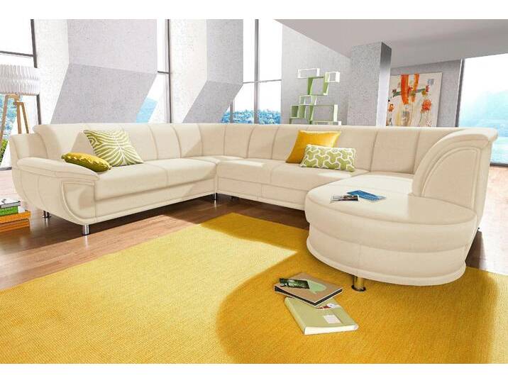 Wohnlandschaft TRENDMANUFAKTUR Rondo, U-Form , beige (creme), B:320cm H:85cm T:94cm, Softlux-Kunstleder;Primabelle-Microfaser;NaturLeder (handschuhweiches Rindsleder in Sitz und Rücken mit SOFTLUX-Kunstleder als Korpus-Bezug);Struktur (23% Polyacryl, 77% Polyester), Sofas, inkl.Federkern, wahlweise mit Bettfunktion von BAUR