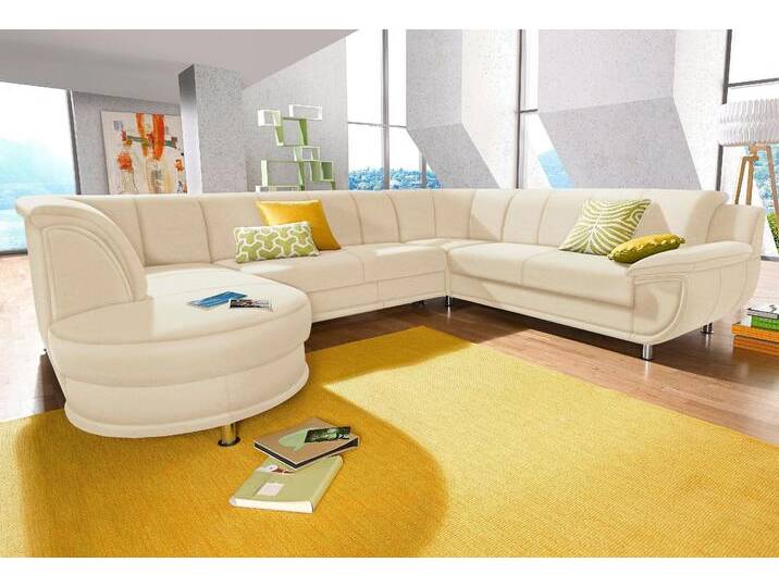 Wohnlandschaft TRENDMANUFAKTUR Rondo, U-Form , beige (creme), B:320cm H:85cm T:94cm, Softlux-Kunstleder;Primabelle-Microfaser;NaturLeder (handschuhweiches Rindsleder in Sitz und Rücken mit SOFTLUX-Kunstleder als Korpus-Bezug);Struktur (23% Polyacryl, 77% Polyester), Sofas, inkl.Federkern, wahlweise mit Bettfunktion von BAUR
