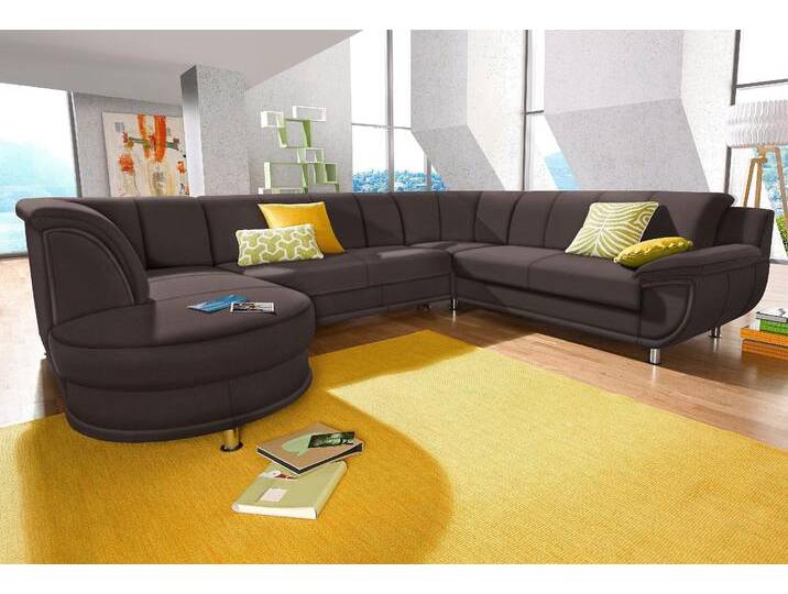 Wohnlandschaft TRENDMANUFAKTUR Rondo, U-Form , braun, B:320cm H:85cm T:94cm, Softlux-Kunstleder;Primabelle-Microfaser;NaturLeder (handschuhweiches Rindsleder in Sitz und Rücken mit SOFTLUX-Kunstleder als Korpus-Bezug);Struktur (23% Polyacryl, 77% Polyester), Sofas, inkl.Federkern, wahlweise mit Bettfunktion von BAUR