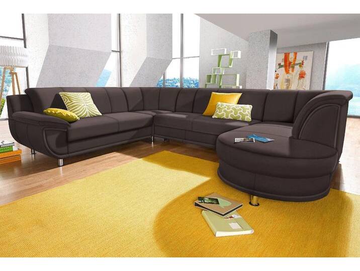 Wohnlandschaft TRENDMANUFAKTUR Rondo, U-Form , braun, B:320cm H:85cm T:94cm, Softlux-Kunstleder;Primabelle-Microfaser;NaturLeder (handschuhweiches Rindsleder in Sitz und Rücken mit SOFTLUX-Kunstleder als Korpus-Bezug);Struktur (23% Polyacryl, 77% Polyester), Sofas, inkl.Federkern, wahlweise mit Bettfunktion von BAUR