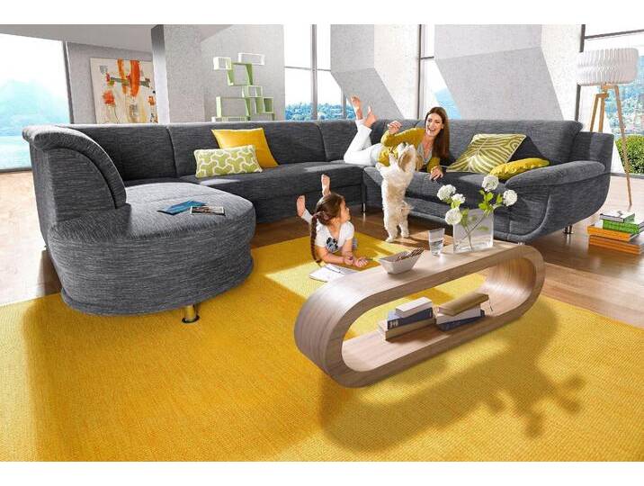 Wohnlandschaft TRENDMANUFAKTUR Rondo, U-Form , grau (anthrazit), B:320cm H:85cm T:94cm, Softlux-Kunstleder;Primabelle-Microfaser;NaturLeder (handschuhweiches Rindsleder in Sitz und Rücken mit SOFTLUX-Kunstleder als Korpus-Bezug);Struktur (23% Polyacryl, 77% Polyester), Sofas, inkl.Federkern, wahlweise mit Bettfunktion von BAUR