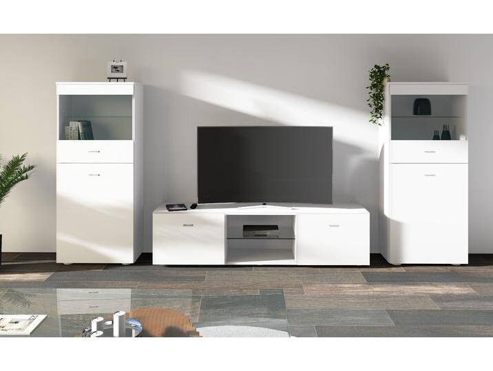 Wohnwand BORCHARDT MÖBEL Scala , weiß (weiß matt), Kastenmöbel-Sets, 3-tlg. von BAUR