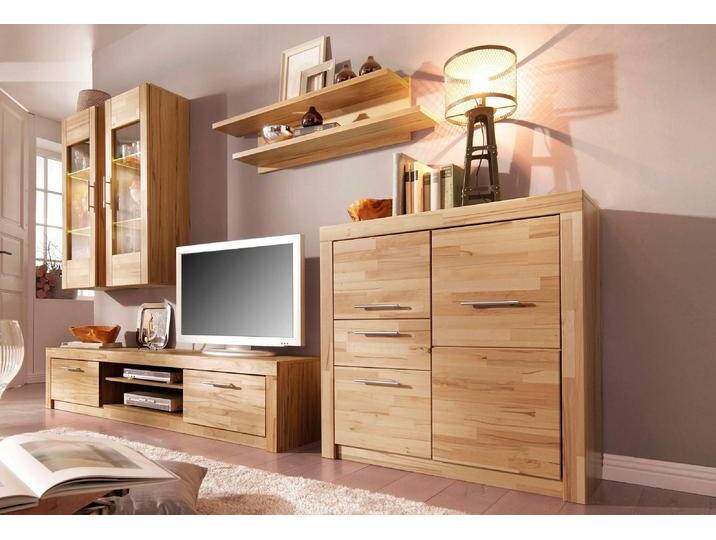 Wohnwand VOGL MÖBELFABRIK Toronto , beige (kernbuche teilmassiv), B:300cm T:42cm, Kastenmöbel-Sets von BAUR