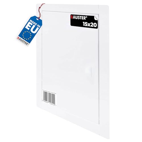 BAUSTER® Revisionsklappe 15x20 cm Zugangsklappe Revisionstür Serviceklappe zur Inspektion und Abdeckung Metall Weiß Größe wählbar Hochwertig zum Abdecken des Gehäuses Öffnungen in der Wand von BAUSTER