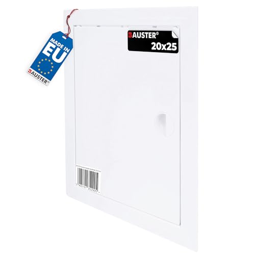 BAUSTER® Revisionsklappe 20x25 cm Zugangsklappe Revisionstür Serviceklappe zur Inspektion und Abdeckung Metall Weiß Größe wählbar Hochwertig zum Abdecken des Gehäuses Öffnungen in der Wand von BAUSTER
