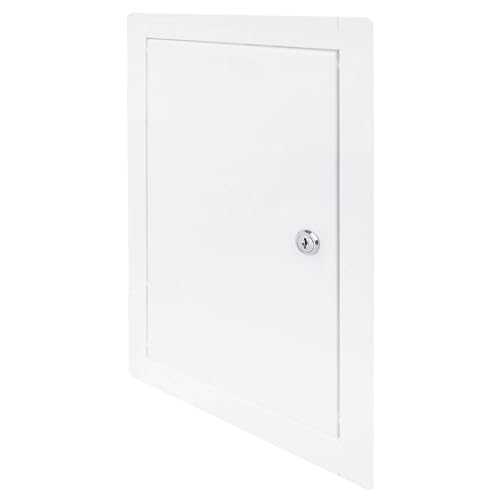 BAUSTER® Revisionstür 40x40 Metall, mit Riegel, zur Abdeckung des Gehäuses, Öffnungen in der Wand, Revisionstür, Wartungsklappe, Weiß Revisionsklappe Revision, pulverbeschichtet (40x40) von BAUSTER