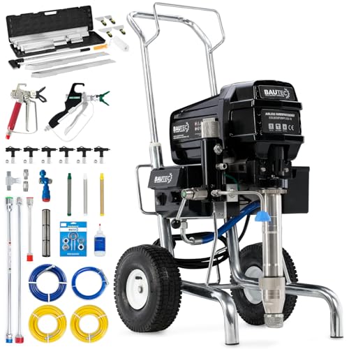 BAUTEC Airless-Farbsprühgerät EN-79 mit Kolbenpumpe » bis 8,3 l/min » für Spritzspachtel » inkl. 28-TLG. Flächenspachtel-Set von BAUTEC TOOLS EQUIPMENT CONSTRUCTION