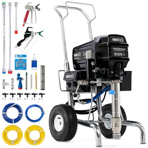 BAUTEC Airless Farbsprühgerät EN-79 mit elektrischer Kolbenpumpe » Förderleistung bis 8,3 l/min » 4.850 Watt » Profi-Set Schwarz BAUTEC Airless Farbsprühgerät EN-79 mit elektrischer Kolbenpumpe » Förderleistung bis 8,3 l/min » 4.850 Watt » Profi-Set Schwarz von BAUTEC TOOLS EQUIPMENT CONSTRUCTION