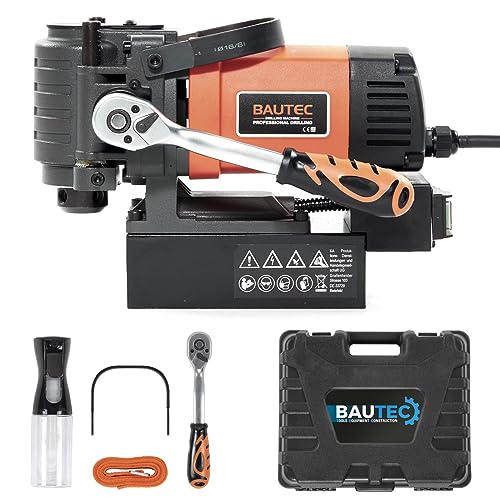 BAUTEC Compact Magnetbohrmaschine 1.650 W » 14.500 N » 850 RPM » Horizontal-Typ » Kofferset » Industriequalität Magnet-Kernbohrmaschine von BAUTEC TOOLS EQUIPMENT CONSTRUCTION