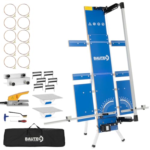 BAUTEC GAZELLE Modell 7 "Butterfly" » Styroporschneider 200 Watt / 1.300mm » Set inkl. 10 Schneidedrähte, Softbag, Gerüsthalterung, Fußschalter, Schleifraspel, Styrogrips » Heißdrahtschneider von BAUTEC TOOLS EQUIPMENT CONSTRUCTION