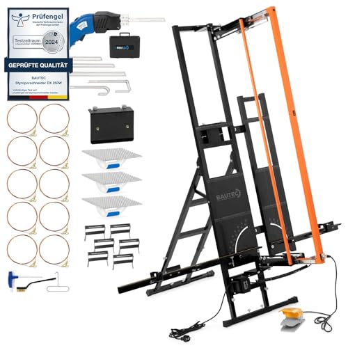 BAUTEC Heißdrahtschneider ALUCUTTER PROFI + Handschneider STYROCUTTER DX 250W » Profi-Set inkl. 10 Schneidedrähte, Fußschalter, Schleifraspel, Styrogrips » Styroproschneider von BAUTEC TOOLS EQUIPMENT CONSTRUCTION