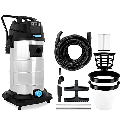 BAUTEC Industriesauger 3.400 W » 80 Liter Edelstahlbehälter » inkl. 10 m Saugschlauch, Düsenset, Hepa- und Vliesfilter » Nass-Trockensauger » Profi Industriestaubsauger von BAUTEC TOOLS EQUIPMENT CONSTRUCTION