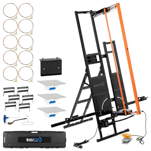 BAUTEC Styroporschneider ALUCUTTER PROFI + Case (1.350/330 mm) » Koffer-Set inkl. 10 Schneidedrähte, Fußschalter, Gerüsthalterung, Schleifraspel, Styrogrips » Heißdrahtschneider von BAUTEC TOOLS EQUIPMENT CONSTRUCTION