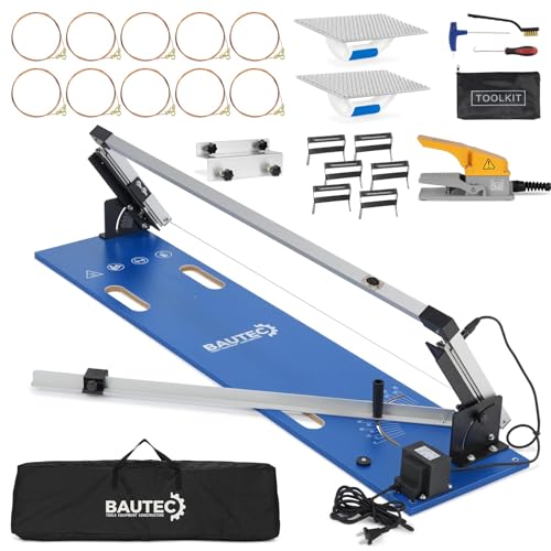 BAUTEC Styroporschneider GAZELLE Modell 2 » Tischgerät mit 200 Watt » Inkl. 10 Schneidedrähte, 6 Styrogrips, Softbag und Schleifraspel » Heißdrahtschneider » Hartschaumschneider von BAUTEC TOOLS EQUIPMENT CONSTRUCTION