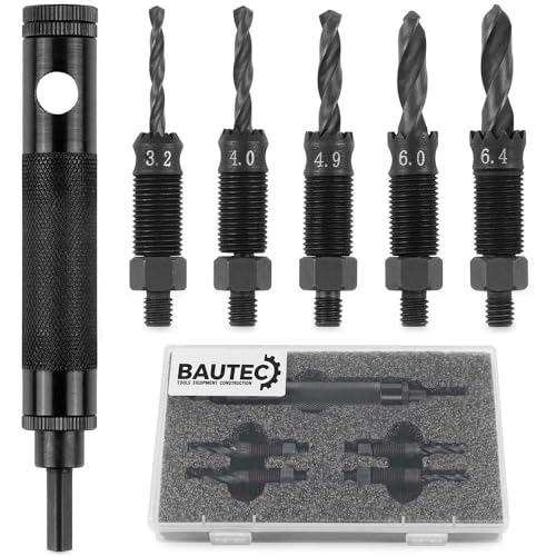 BAUTEC Werkzeugset zum Entfernen von Blindnieten » 5 Größen » Nietenzieher von BAUTEC TOOLS EQUIPMENT CONSTRUCTION