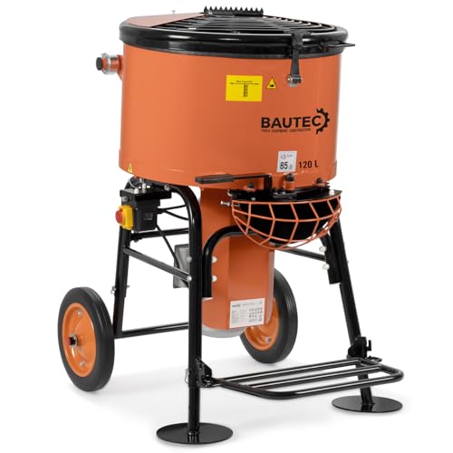 BAUTEC Zwangsmischer 120 L Trommel » 1,1 KW / 230 V » Mischmaschine für Beton Zement Putz Mörtel Schüttgut » Tellerzwangsmischer » Betonmischer von BAUTEC TOOLS EQUIPMENT CONSTRUCTION