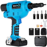 BAUTEC Akku-Blindnietmuttern-Setzgerät für M3 / M4 / M5 / M6 » 20.000 N » Profi-Serie von BAUTEC