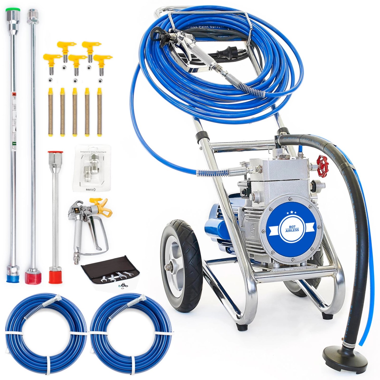 BAUTEC Airless Farbsprühgerät mit Membranpumpe bis 4 l/min 1.500 W 2HP Farbsprühsystem im All-in-One-Set BAUTEC Airless Farbsprühgerät mit Membranpumpe bis 4 l/min 1.500 W 2HP Farbsprühsystem im All-in-One-Set von BAUTEC