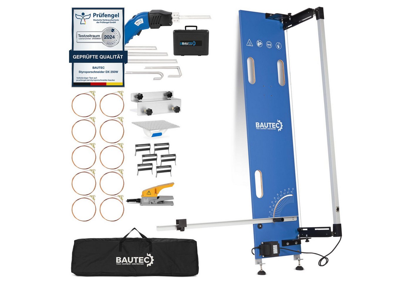 BAUTEC Heißdrahtschneider GAZELLE Modell 2.1 + STYROCUTTER 250W (Dauerbetrieb) » Premium-Set, Kombi-Set von BAUTEC