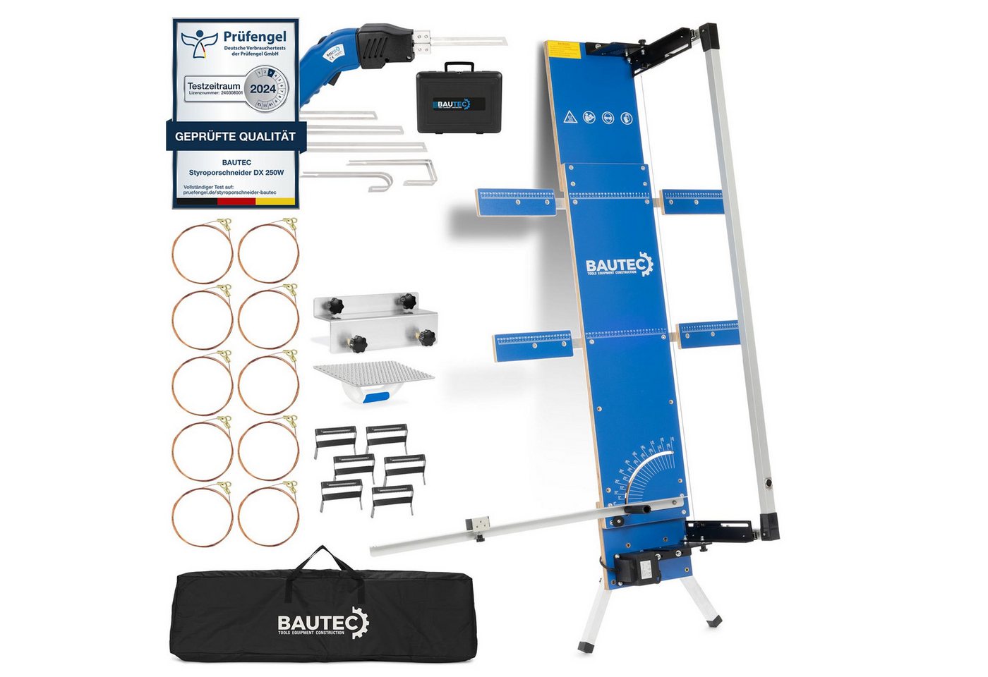 BAUTEC Heißdrahtschneider GAZELLE Modell 3 + STYROCUTTER 250W (Dauerbetrieb) » Premium-Set, Kombi-Set von BAUTEC