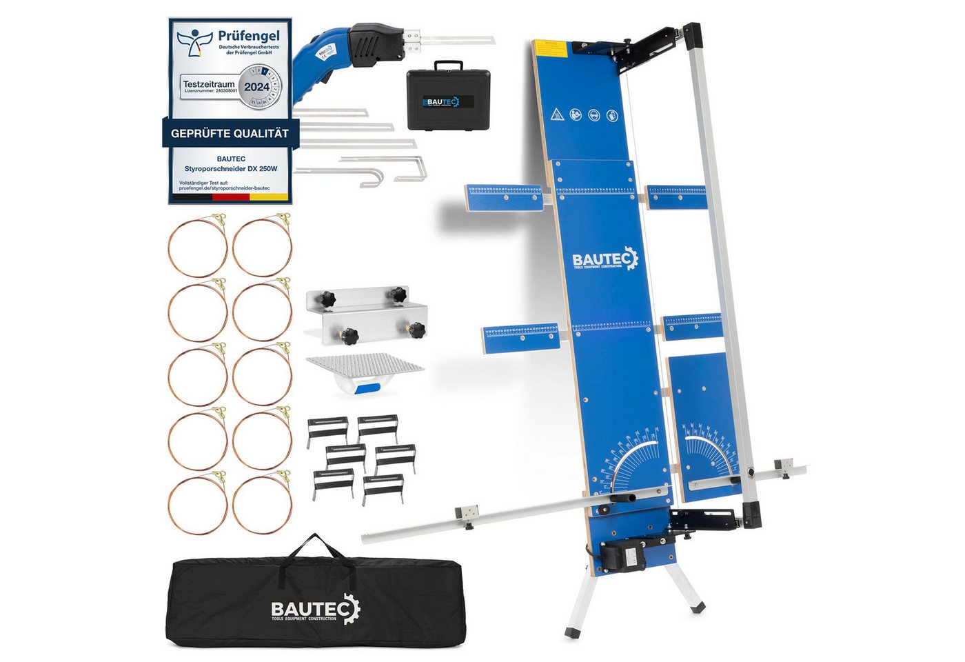 BAUTEC Heißdrahtschneider GAZELLE Modell 4 + STYROCUTTER 250W (Dauerbetrieb) » Premium-Set, Kombi-Set von BAUTEC