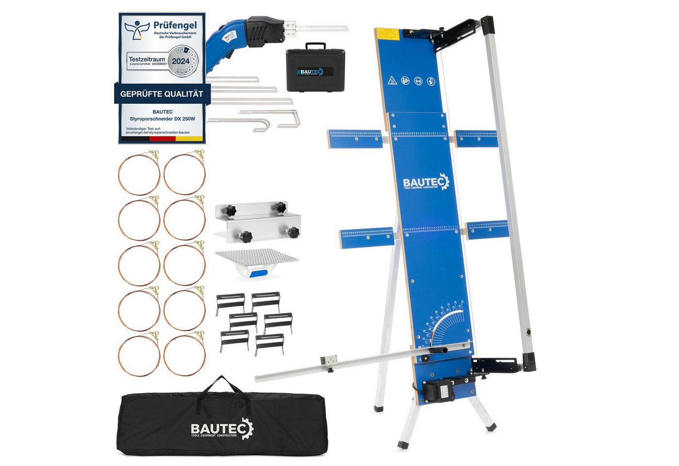 BAUTEC Heißdrahtschneider GAZELLE Modell 5 + STYROCUTTER 250W (Dauerbetrieb) » Premium-Set, Kombi-Set von BAUTEC