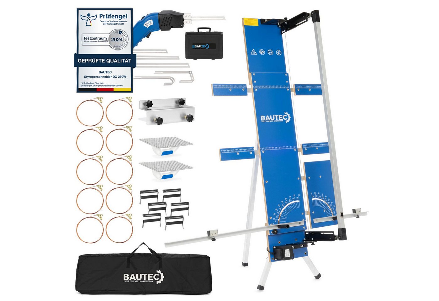 BAUTEC Heißdrahtschneider GAZELLE Modell 6 + STYROCUTTER 250W (Dauerbetrieb) » Premium-Set, Kombi-Set von BAUTEC
