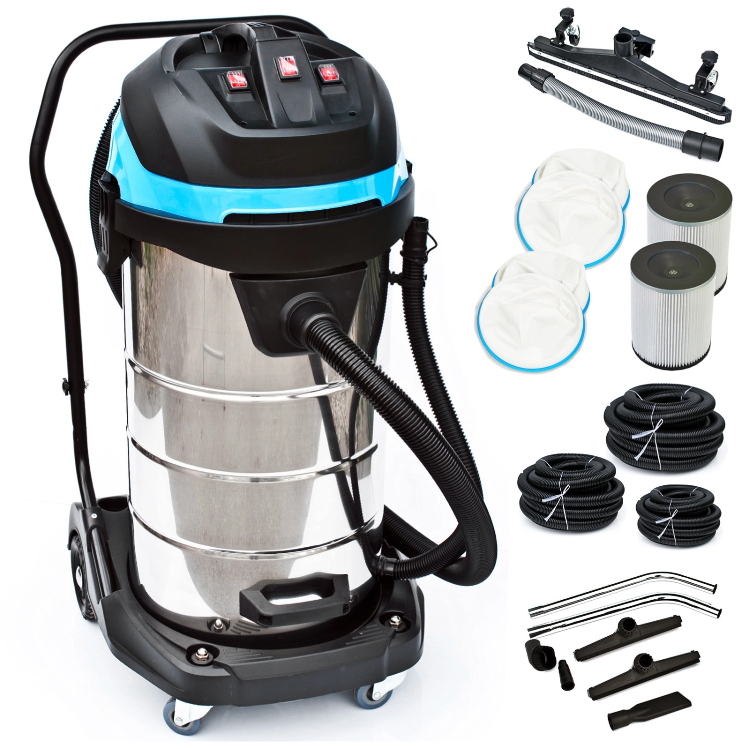 BAUTEC Nass-Trockensauger 100 L 3.400 W XXL-Set mit Fahrbahndüse 3 Saugschläuchen Düsen- und Filterset BAUTEC Nass-Trockensauger 100 L 3.400 W XXL-Set mit Fahrbahndüse 3 Saugschläuchen Düsen- und Filterset von BAUTEC
