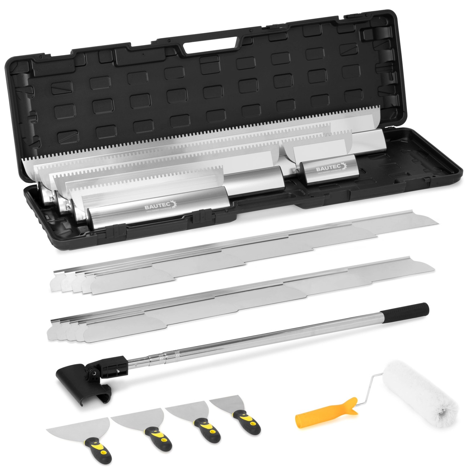 BAUTEC Profi Flächenspachtel 28-tlg. Kofferset mit Wechselblattsystem 20 - 100 cm und Zubehör BAUTEC Profi Flächenspachtel 28-tlg. Kofferset mit Wechselblattsystem 20 - 100 cm und Zubehör von BAUTEC