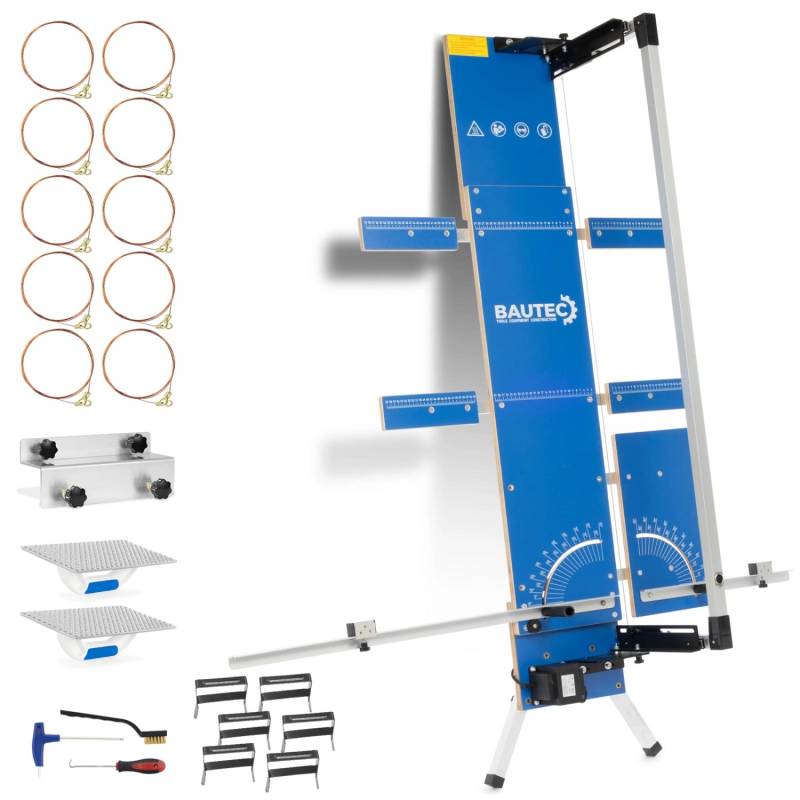 BAUTEC Styroporschneider GAZELLE 4 Heißdrahtschneider 200 W inkl. 10 Schneidedrähte Gerüsthalterung Schleifraspel von BAUTEC