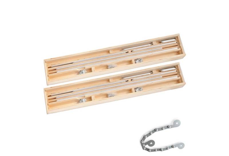 BAUTEC Winkelmesser Winkelschablone 35-tlg. inkl. Rundungselement » Set 2 » Treppenlehre, (Kombi-Set), inkl. Holzkoffer von BAUTEC