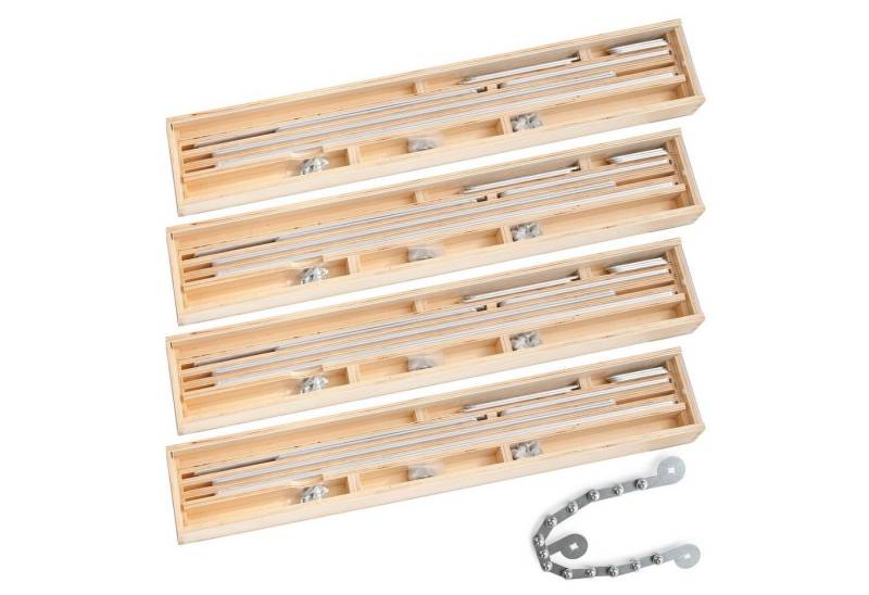 BAUTEC Winkelmesser Winkelschablone 69-tlg. inkl. Rundungselement » Set 4 » Treppenlehre, (Kombi-Set), inkl. Holzkoffer von BAUTEC