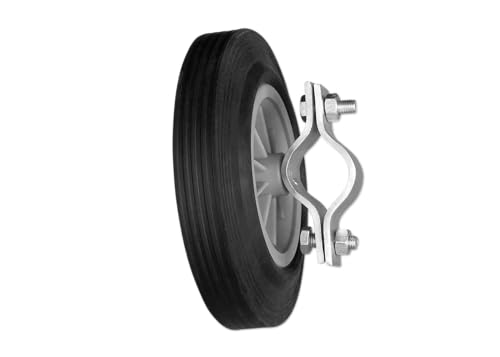 BAUZAUNWELT Bauzaun Laufrad/Bauzaun Rolle für Bauzauntor aus robustem Vollgummi mit Schelle - Verschraubung mit 19er Schlüssel - zum erstellen einer Toranlage aus Bauzäunen BAUZAUNWELT Bauzaun Laufrad/Bauzaun Rolle für Bauzauntor aus robustem Vollgummi mit Schelle - Verschraubung mit 19er Schlüssel - zum erstellen einer Toranlage aus Bauzäunen von Bauzaunwelt