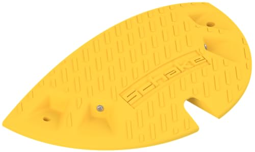 BAUZAUNWELT Bodenschwelle aus Recyclinggummi zum Aufdübeln oder Ankleben - Endstück gelb, Höhe 60 mm - ohne Verbindungszapfen von Bauzaunwelt