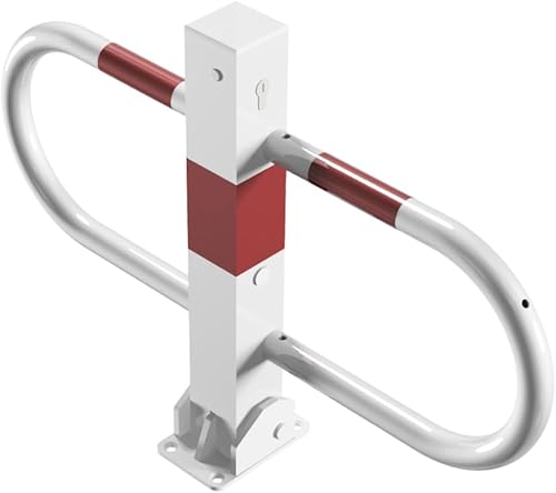 BAUZAUNWELT Parkplatzsperre 70 x 70 mm umlegbar für Dübelbefestigung mit Profilzylinderschloss (inkl. 3 Schlüssel) von Bauzaunwelt