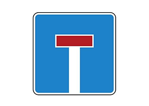 BAUZAUNWELT Verkehrszeichen Sackgasse - nach StVO mit RAL Gütezeichen - Maße: 600 x 600 mm, Flachform Alu 2 mm, Folie RA 1A von Bauzaunwelt