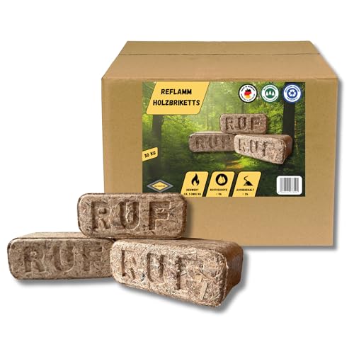 BAVAFIRE 270kg Reflamm Holzbriketts - Original RUF Briketts - 27x10 kg Gebinde - nachhaltiges und ressourcenschonendes Heizen in Kamin & Ofen - rein natürlich ohne Bindemittel BAVAFIRE 270kg Reflamm Holzbriketts - Original RUF Briketts - 27x10 kg Gebinde - nachhaltiges und ressourcenschonendes Heizen in Kamin & Ofen - rein natürlich ohne Bindemittel von BAVAFIRE