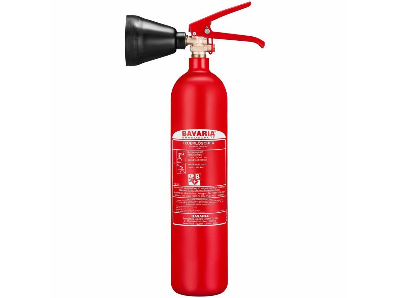 BAVARIA Brandschutz CO2-Feuerlöscher Sigma 2, CO2, Für Elektrobrände, rückstandsfreies Löschmittel BAVARIA Brandschutz CO2-Feuerlöscher Sigma 2, CO2, Für Elektrobrände, rückstandsfreies Löschmittel von BAVARIA Brandschutz