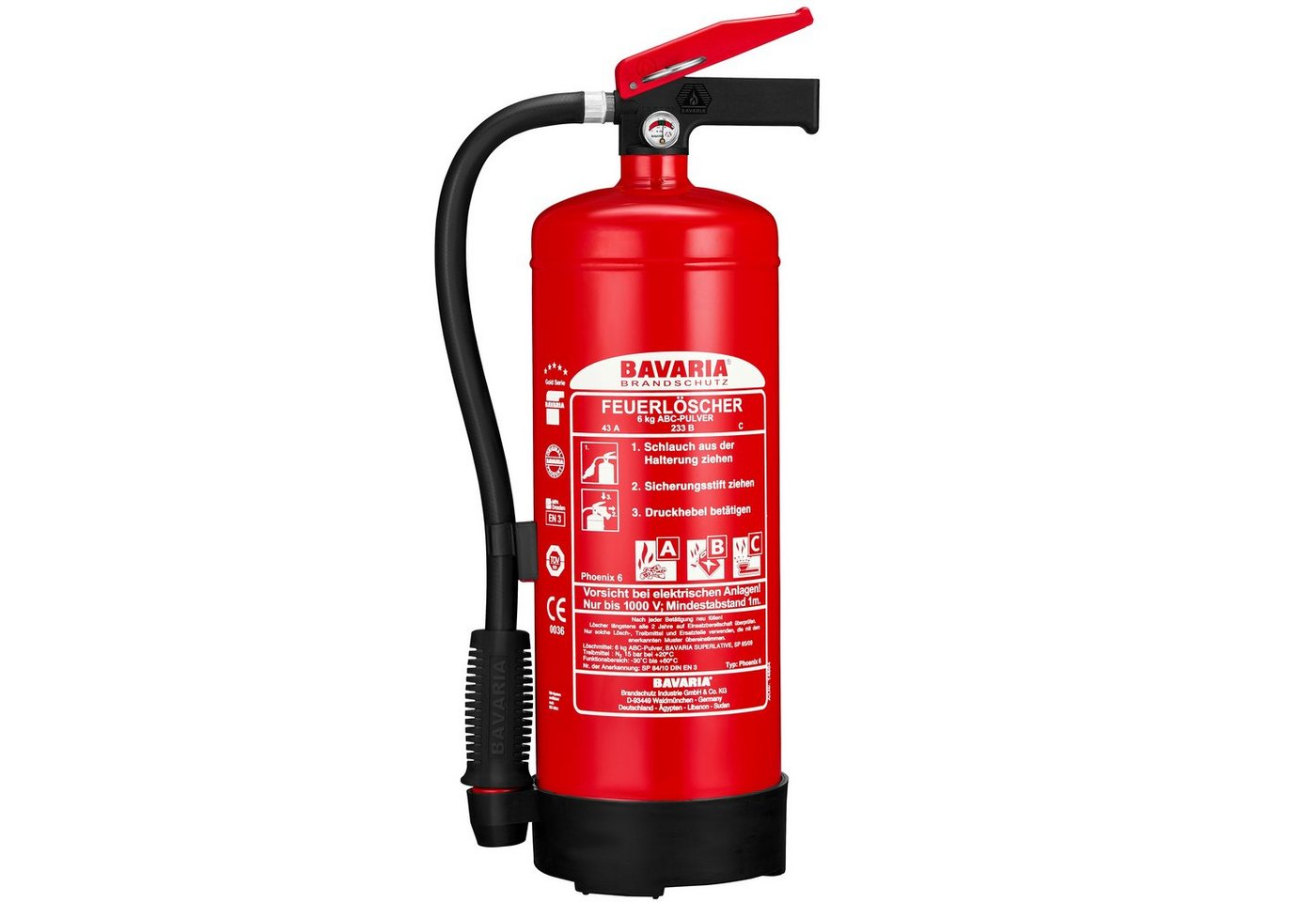 BAVARIA Brandschutz Pulver-Feuerlöscher Phoenix 6, ABC-Pulver, Dauerdrucklöscher mit hoher Leistung BAVARIA Brandschutz Pulver-Feuerlöscher Phoenix 6, ABC-Pulver, Dauerdrucklöscher mit hoher Leistung von BAVARIA Brandschutz