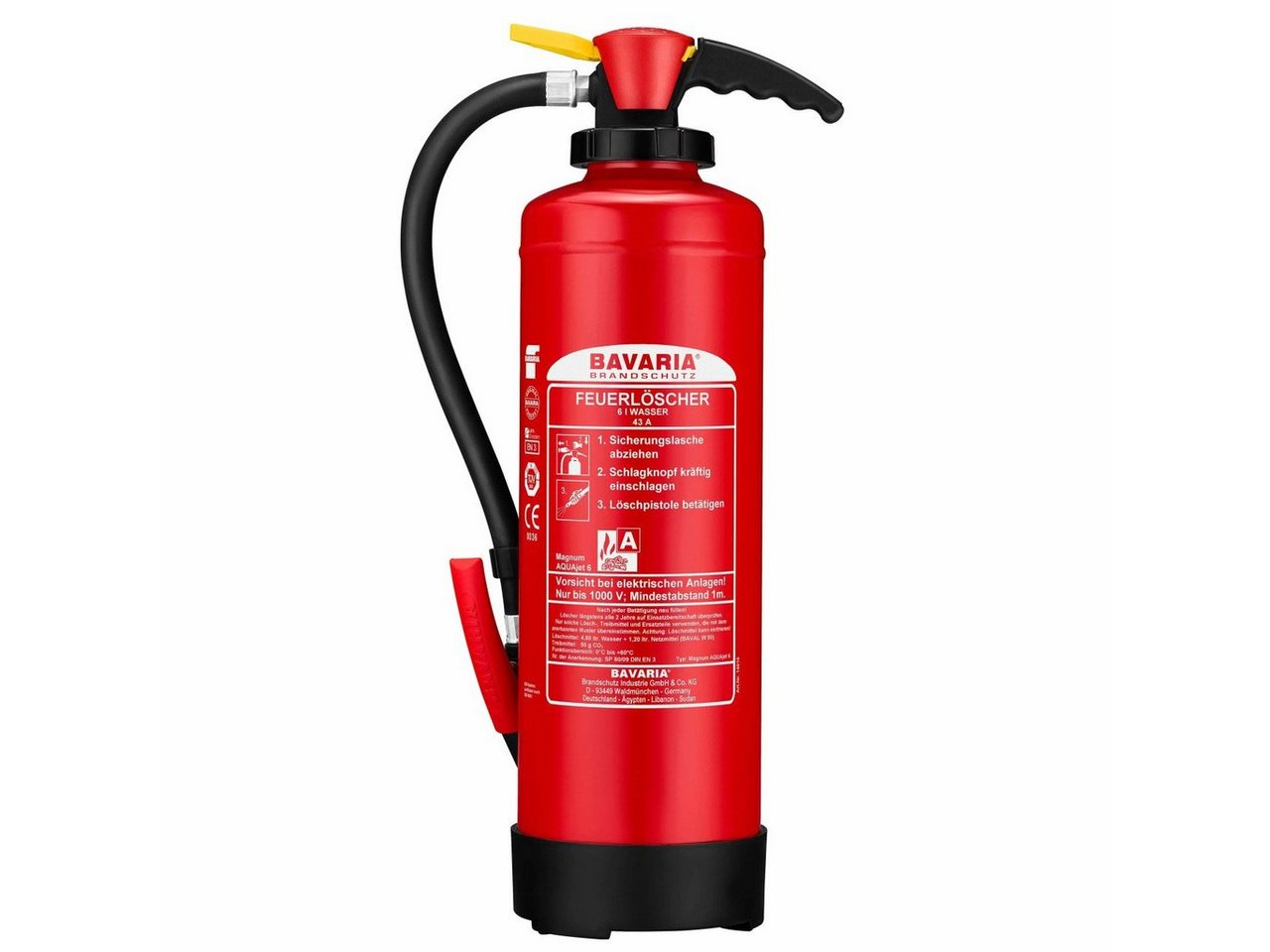 BAVARIA Brandschutz Schaum-Feuerlöscher Magnum AQUAjet 6, Wasser, Besonders umweltfreundlich durch Wasser und Netzmittel von BAVARIA Brandschutz