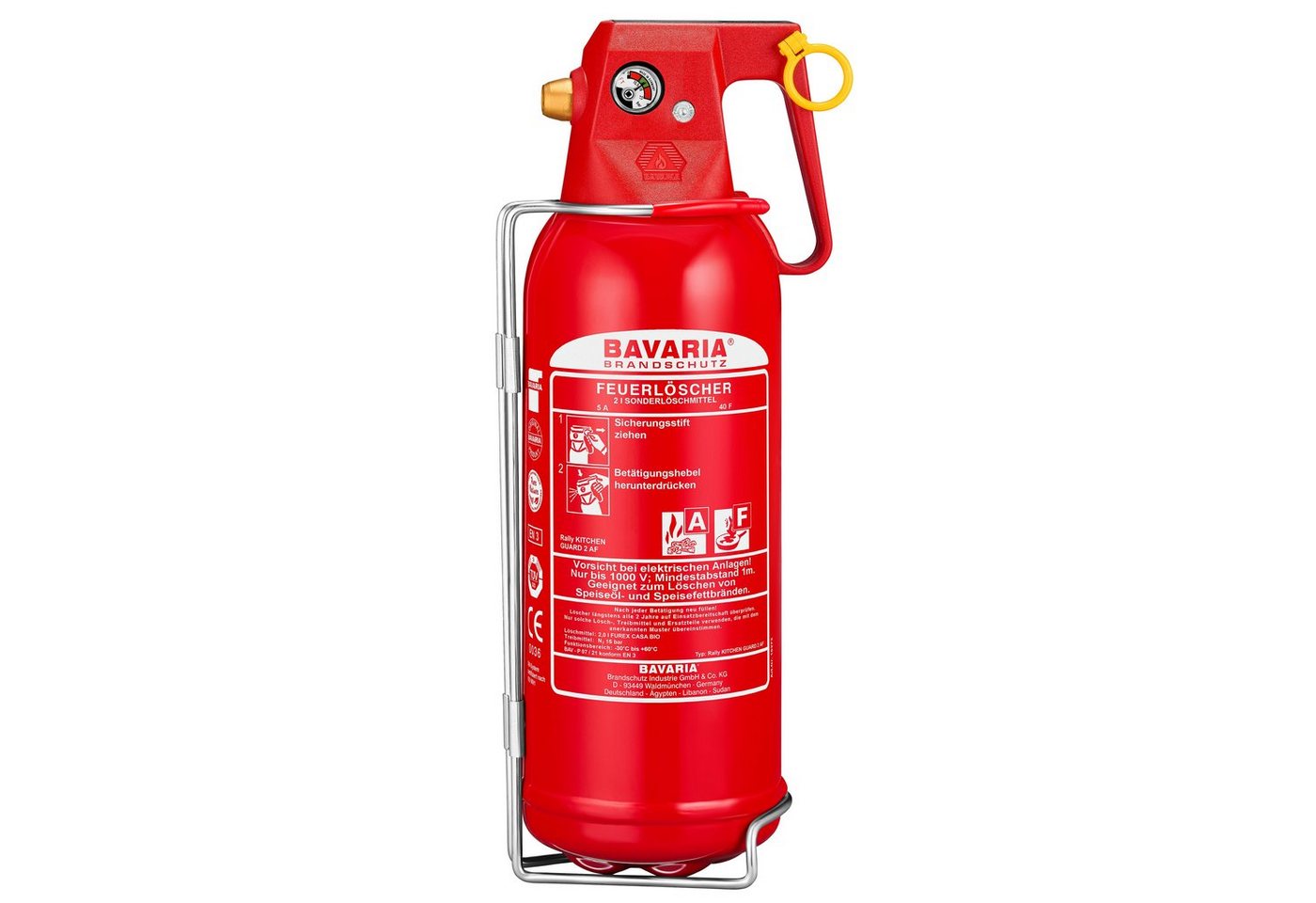 BAVARIA Brandschutz Schaum-Feuerlöscher Rally Kitchen Guard 2 AF, Fettbrandlöschmittel, Fettbrandfeuerlöscher mit fluorfreiem Spezialschaummittel BAVARIA Brandschutz Schaum-Feuerlöscher Rally Kitchen Guard 2 AF, Fettbrandlöschmittel, Fettbrandfeuerlöscher mit fluorfreiem Spezialschaummittel von BAVARIA Brandschutz