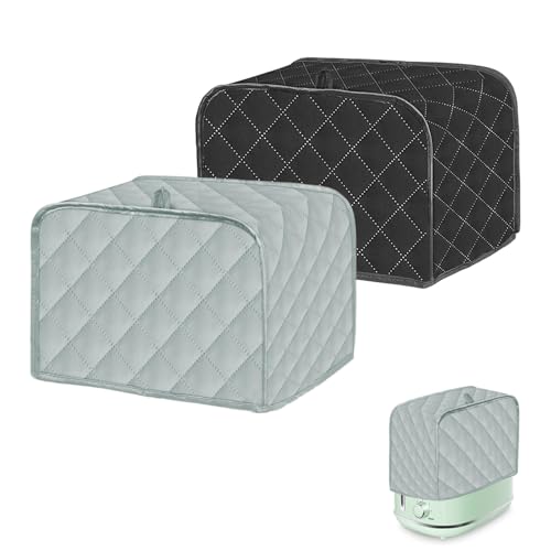 Brotmaschinenabdeckung, 2 Farben, Polyester-Stoff, gesteppt, Vier-Scheiben-Toaster-Abdeckung für Küche, kleine Geräte, Staub- und Fingerabdruckschutz von BAWEN