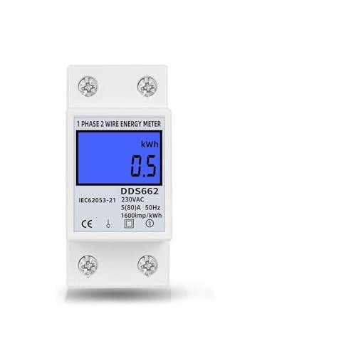 BAWHO Single Phase Two Wire LCD Digital Display Wattmeter Power Consumption Meter kWh AC 230V 50Hz Din Rail QINTINYIN(with Backlight) von BAWHO