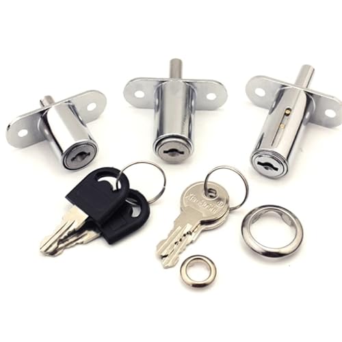 Push Button Fenster Schrank Schloss for Schiebetür Badezimmer Werkzeug Schrank Box Home Hardware Zubehör JA50 1Pcs(23mm Key different B) von BAWHO